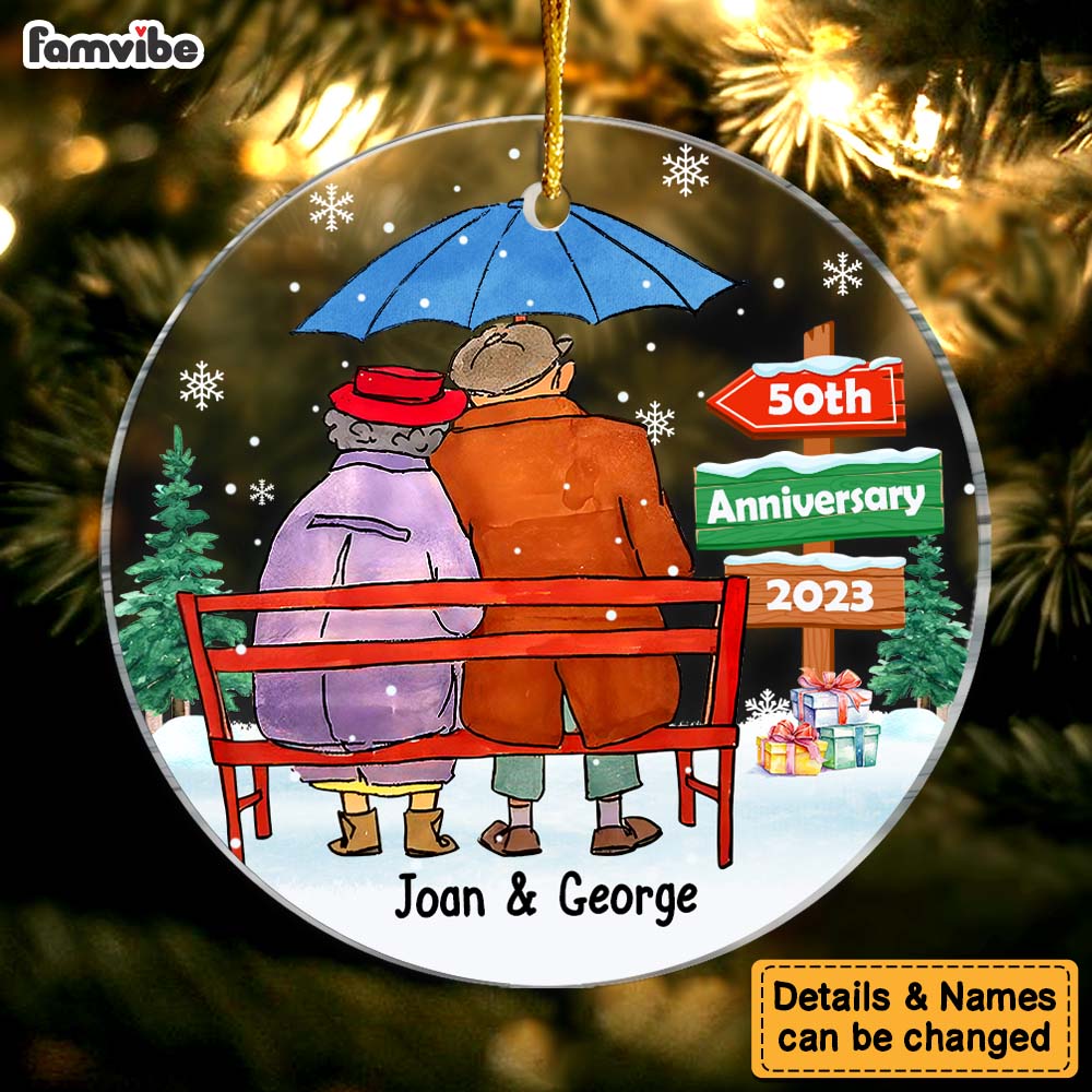 Personalized 50th Wedding Anniversary Gift For Couple Circle Ornament 28870 Primary Mockup