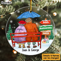 Personalized 50th Wedding Anniversary Gift For Couple Circle Ornament 28870 thumb 1