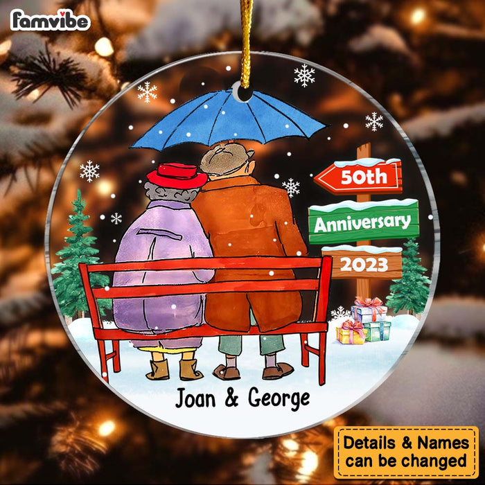 Personalized 50th Wedding Anniversary Gift For Couple Circle Ornament 28870 1