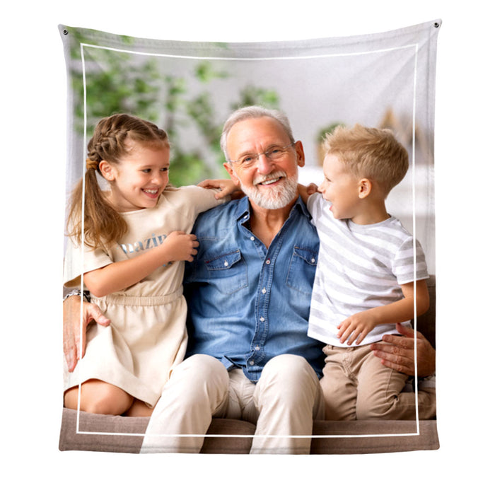 Personalized Gift For Grandpa Upload Photo Gallery Blanket 28872 1