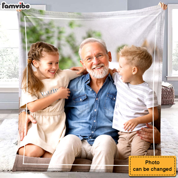 Personalized Gift For Grandpa Upload Photo Gallery Blanket 28872 1
