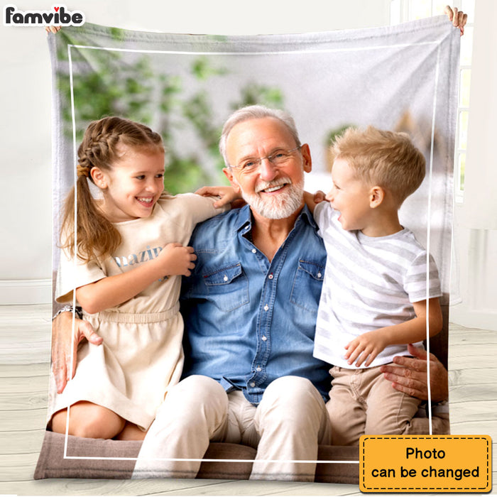 Personalized Gift For Grandpa Upload Photo Gallery Blanket 28872 1
