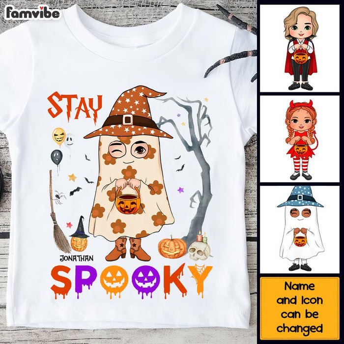 Personalized Halloween Gift For Grandson Stay Spooky Kid T Shirt 28875 1