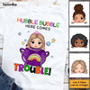 Personalized Halloween Gift For Granddaughter Here Comes Trouble Kid T Shirt 28885 1