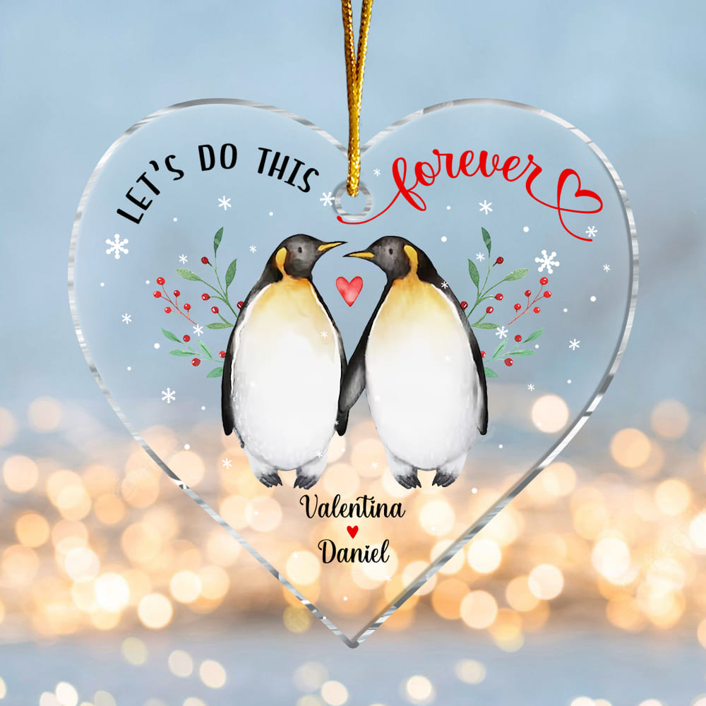 Personalized Let's Do This Forever Couple Heart Ornament 28886 Primary Mockup
