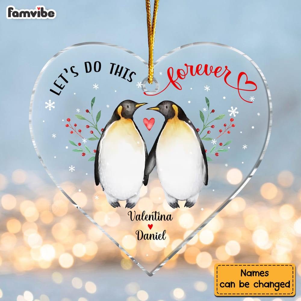 Personalized Let's Do This Forever Couple Heart Ornament 28886 Primary Mockup