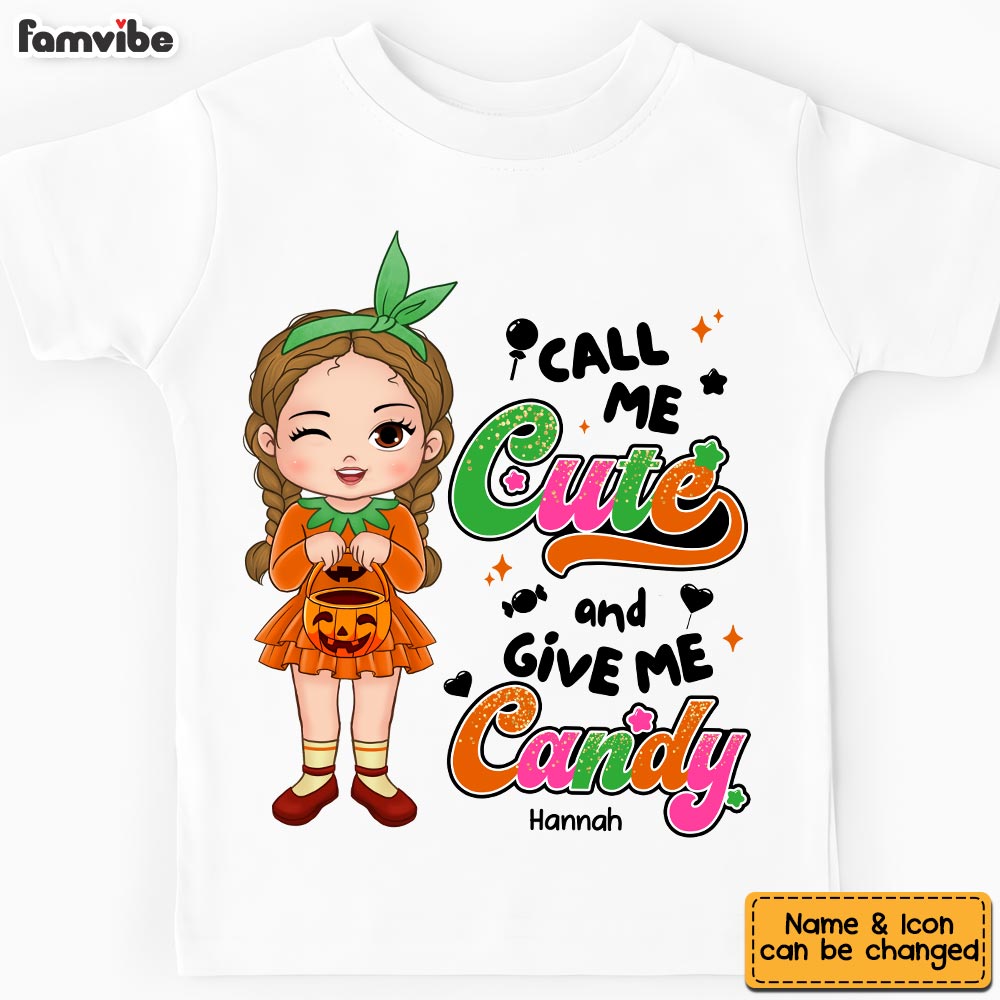 Personalized Halloween Gift For Granddaughter Call Me Cute Kid T Shirt 28887 Mockup Black