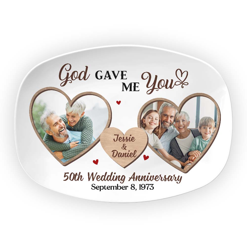 Personalized Photo 50th Wedding Anniversary Gift For Couple Plate 28888 Primary Mockup