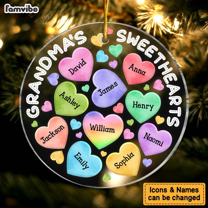 Personalized Grandma's Sweetheart Circle Ornament 28892 1