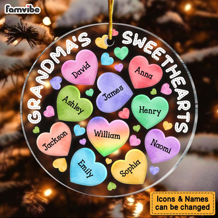 Personalized Grandma's Sweetheart Circle Ornament 28892 1