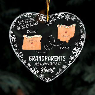 Personalized Grandparents Are Always Close at Heart Long Distance Heart Ornament 28893 Primary Mockup