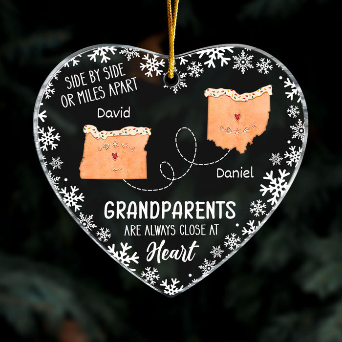 Personalized Grandparents Are Always Close at Heart Long Distance Heart Ornament 28893 1