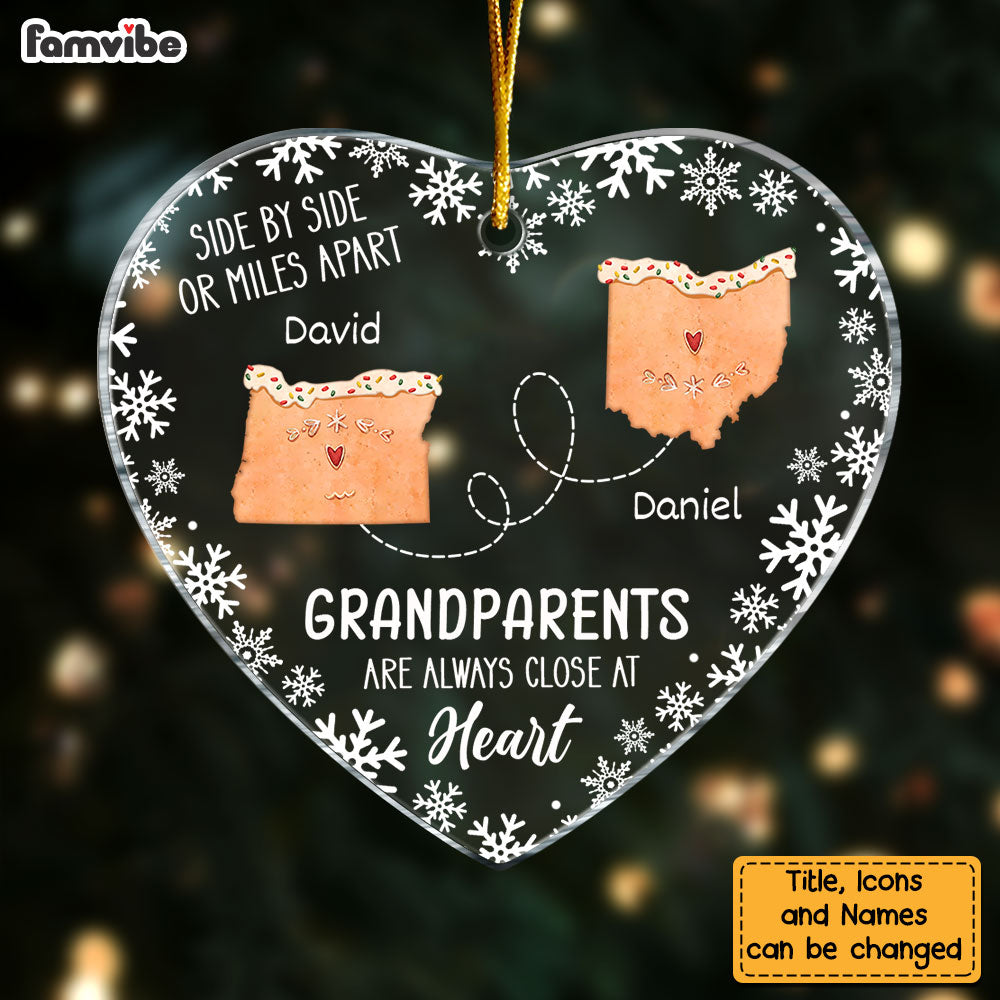 Personalized Grandparents Are Always Close at Heart Long Distance Heart Ornament 28893 Primary Mockup