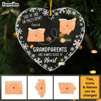 Personalized Grandparents Are Always Close at Heart Long Distance Heart Ornament 28893 thumb 1
