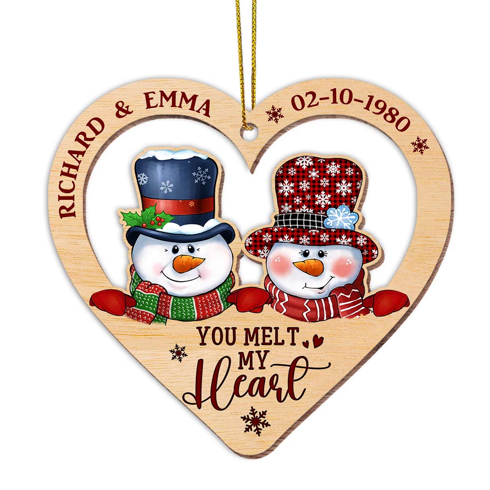 Personalized Christmas Gift For Couple You Melt My Heart Ornament 28897 Primary Mockup
