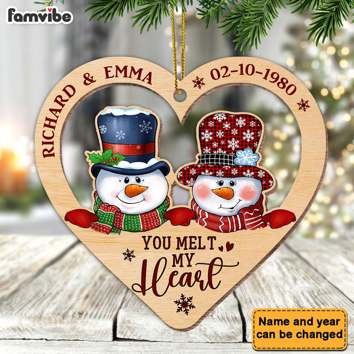Personalized Christmas Gift For Couple You Melt My Heart Ornament 28897 1