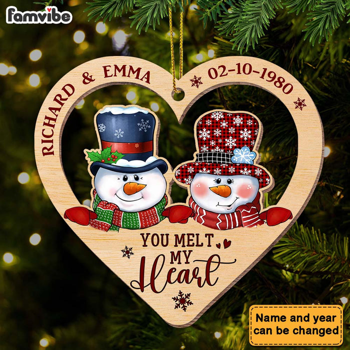 Personalized Christmas Gift For Couple You Melt My Heart Ornament 28897 1