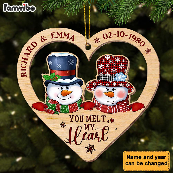Personalized Christmas Gift For Couple You Melt My Heart Ornament 28897 1