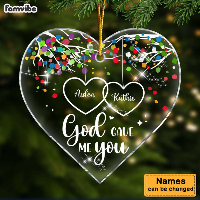Personalized Christmas Gift For Couple God Gave Me You Heart Ornament 28900 1