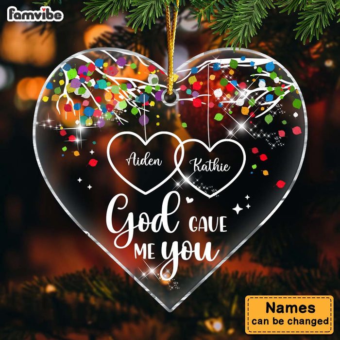 Personalized Christmas Gift For Couple God Gave Me You Heart Ornament 28900 1