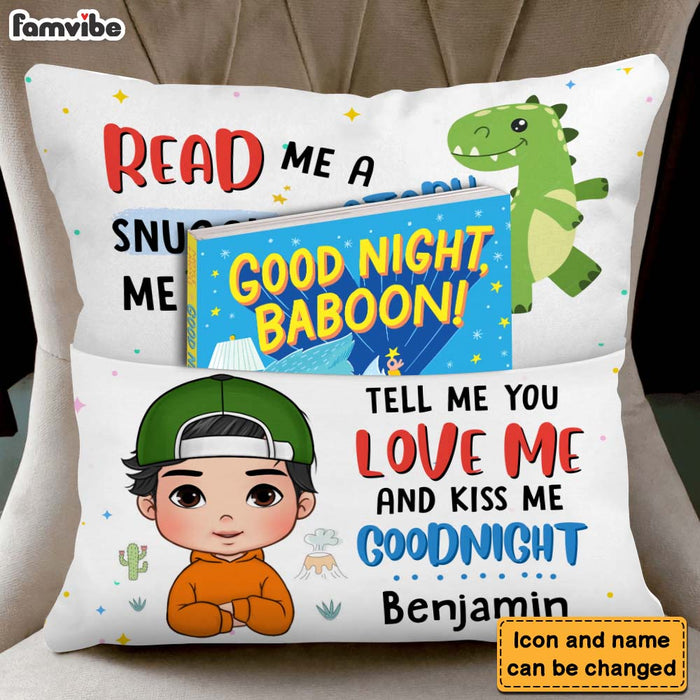 Personalized Gift For Grandson Dinosaur Tell Me A Story Pocket Pillow With Stuffing 28901 1