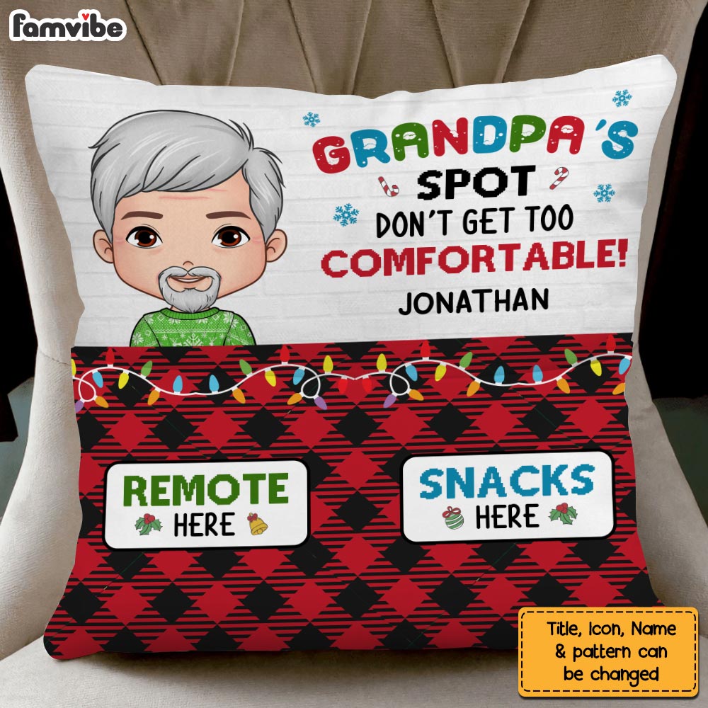 Personalized Gift For Grandpa Comfortable Spot Pocket Pillow 28903 Primary Mockup