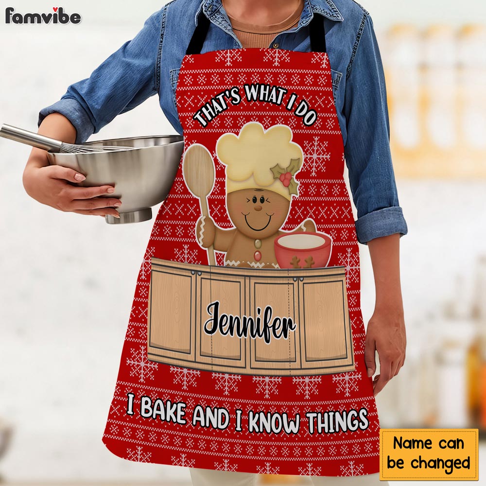 Personalized Gift For Grandma Baking That's What I Do Apron With Pocket 28905 Primary Mockup