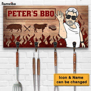 Personalized Gift For Grill Dad Grandpa Key Holder 28909 Primary Mockup