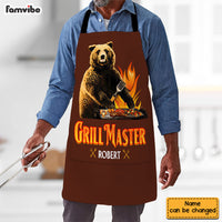 Personalized Gift For Dad Grandpa Grill Bear Apron With Pocket 28910 thumb 1