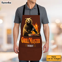 Personalized Gift For Dad Grandpa Grill Bear Apron With Pocket 28910 thumb 1