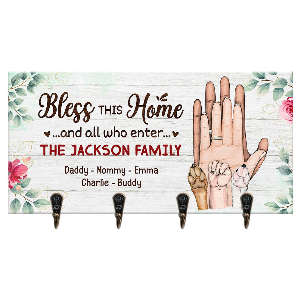 Personalized Gift For Family Blessed This Home Key Holder 28911 Primary Mockup