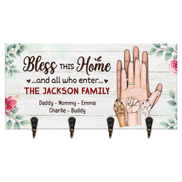 Personalized Gift For Family Blessed This Home Key Holder 28911 1