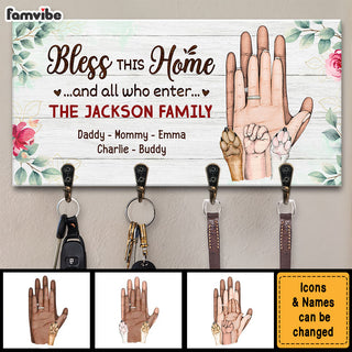 Personalized Gift For Family Blessed This Home Key Holder 28911 Primary Mockup