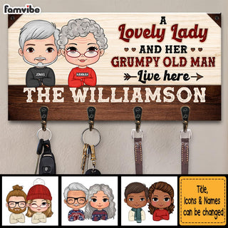 Personalized Grandpa Grandma Custom Grandparents Family Name Key Holder 28912 Primary Mockup