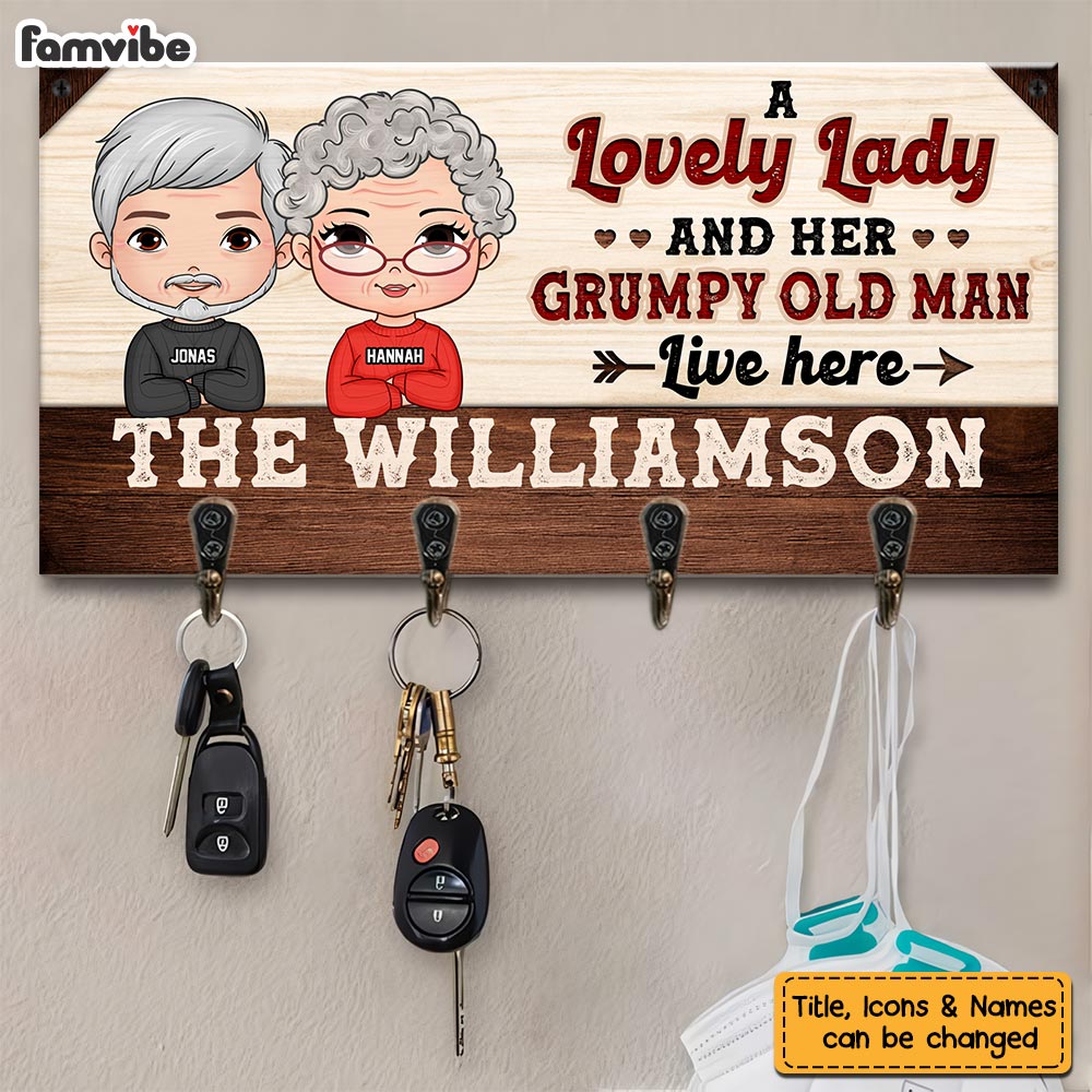 Personalized Grandpa Grandma Custom Grandparents Family Name Key Holder 28912 Primary Mockup