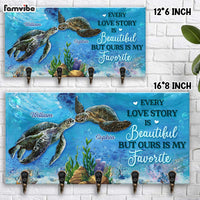 Personalized Gift For Couple Turtle Every Love Story Is Beautiful Key Holder 28914 thumb 1