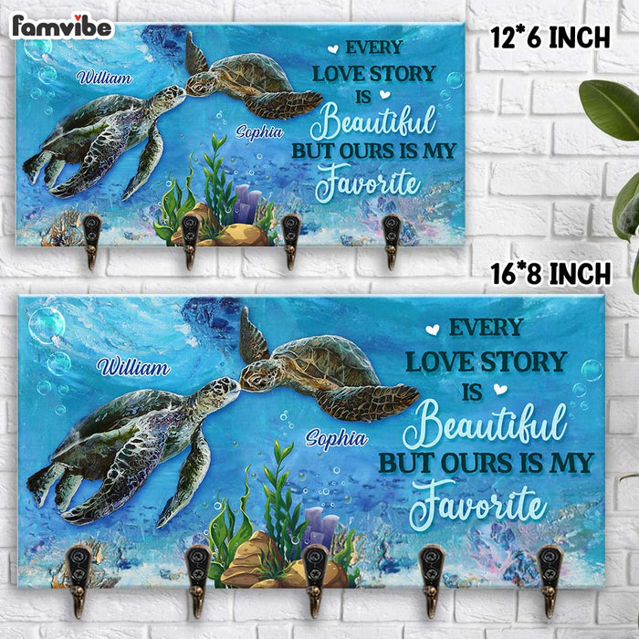 Personalized Gift For Couple Turtle Every Love Story Is Beautiful Key Holder 28914 1