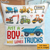 Personalized Gift For Grandson Just A Boy Who Loves Trucks Pocket Pillow With Stuffing 28915 1