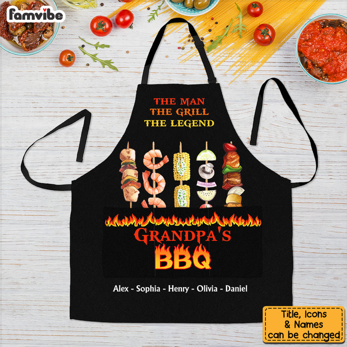 Personalized Gift For Grandpa The Man The Grill The Legend Apron With Pocket 28916 1