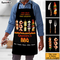 Personalized Gift For Grandpa The Man The Grill The Legend Apron With Pocket 28916 thumb 1