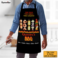 Personalized Gift For Grandpa The Man The Grill The Legend Apron With Pocket 28916 thumb 1
