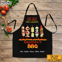 Personalized Gift For Grandpa The Man The Grill The Legend Apron With Pocket 28916 thumb 1