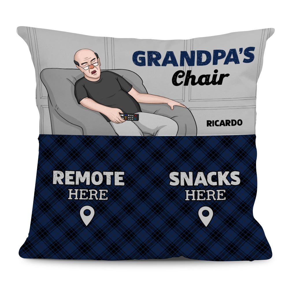 Personalized Grandpa's Chair Pocket Pillow 28918 Primary Mockup