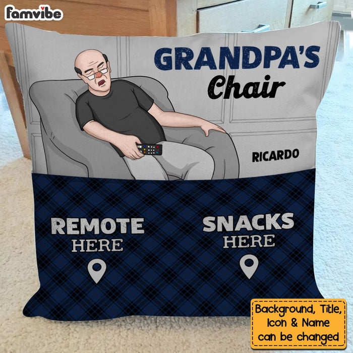 Personalized Grandpa's Chair Pocket Pillow With Stuffing 28918 1