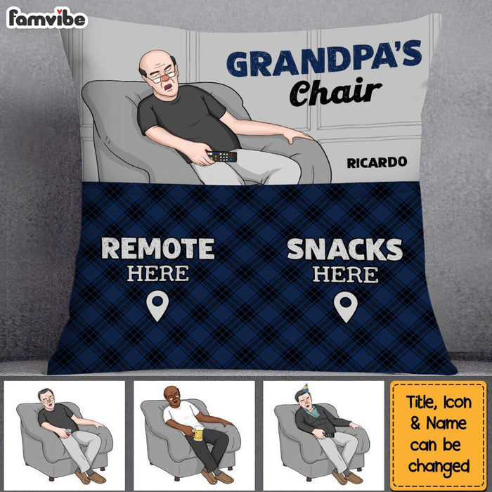 Personalized Grandpa's Chair Pocket Pillow With Stuffing 28918 1
