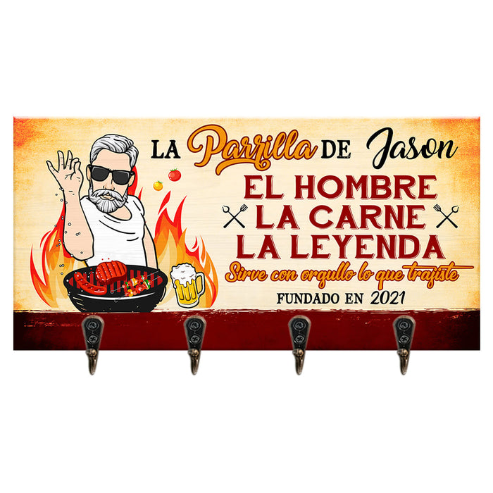 Personalized Gift For Grandpa Spanish Grilling Key Holder 28920 1