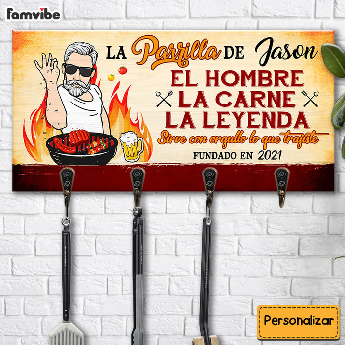 Personalized Gift For Grandpa Spanish Grilling Key Holder 28920 1