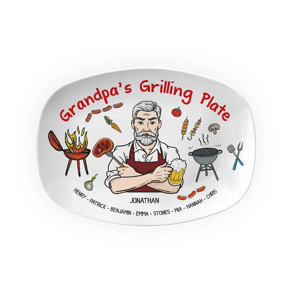 Personalized Gift For Grandpa Grilling Plate 28921 Primary Mockup