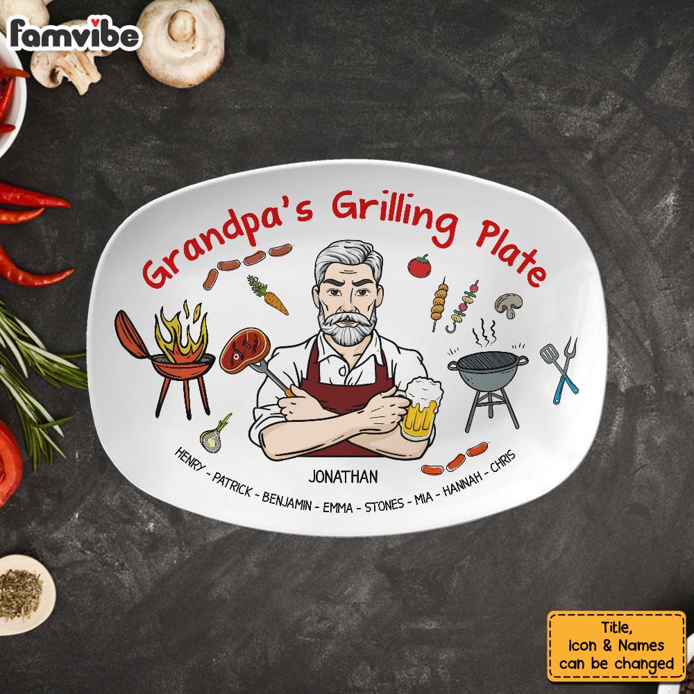 Personalized Gift For Grandpa Grilling Plate 28921 Primary Mockup