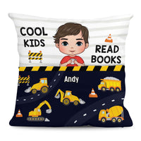 Personalized Gift For Grandson Construction Trucks Reading Books Pocket Pillow With Stuffing 28922 thumb 1